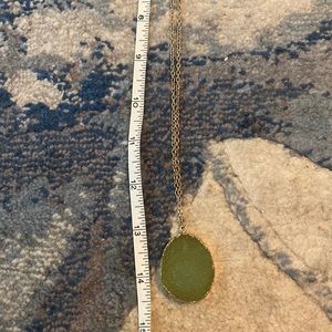 Green druzy necklace